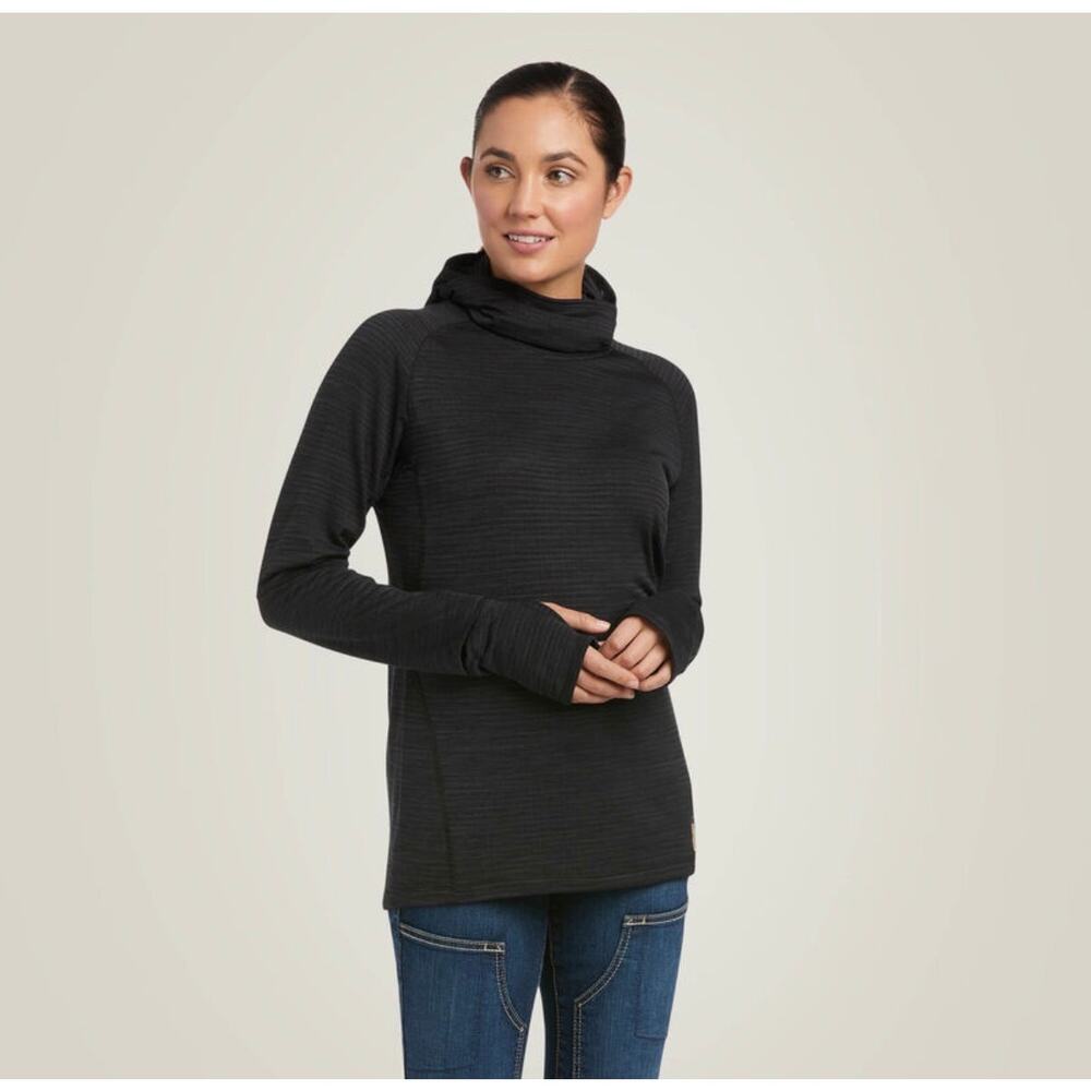ARIAT Rebar Gridwork Balaclava Baselayer Black Women’s Size XL Hooded